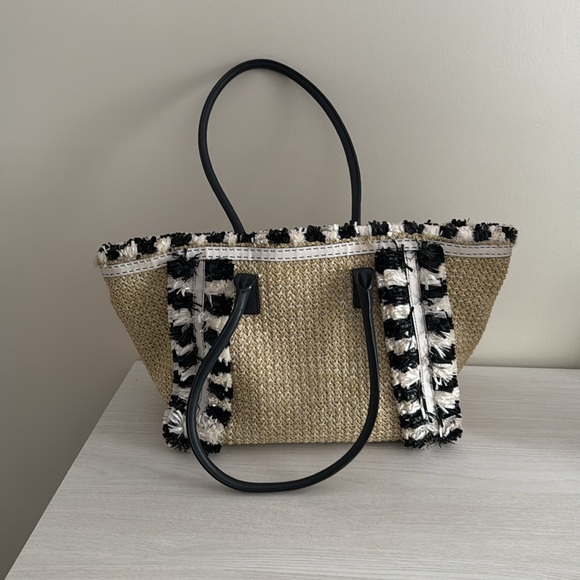 Sophia Webster MONOCHROME TAYA RAFFIA TOTE VGUC - Picture 4 of 8